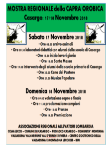 28ª edizione Mostra Regionale della Capra Orobica a Casargo